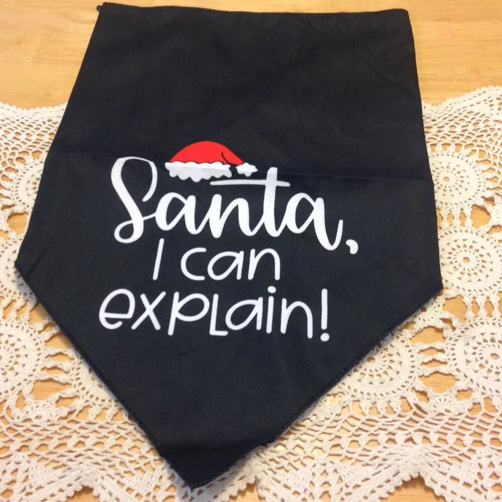 Dog Bandana for Christmas, Santa, I can explain!
